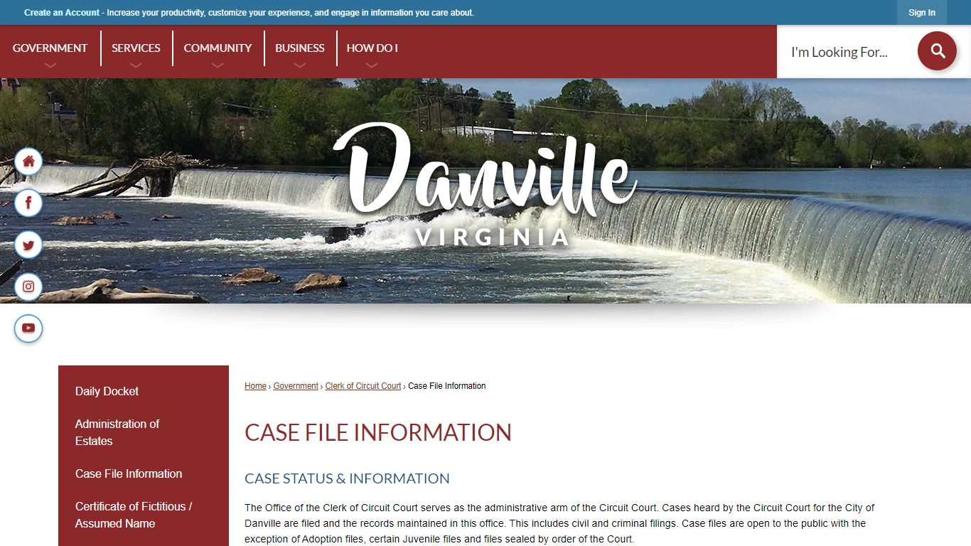 Case File Information | Danville, VA - Official Website