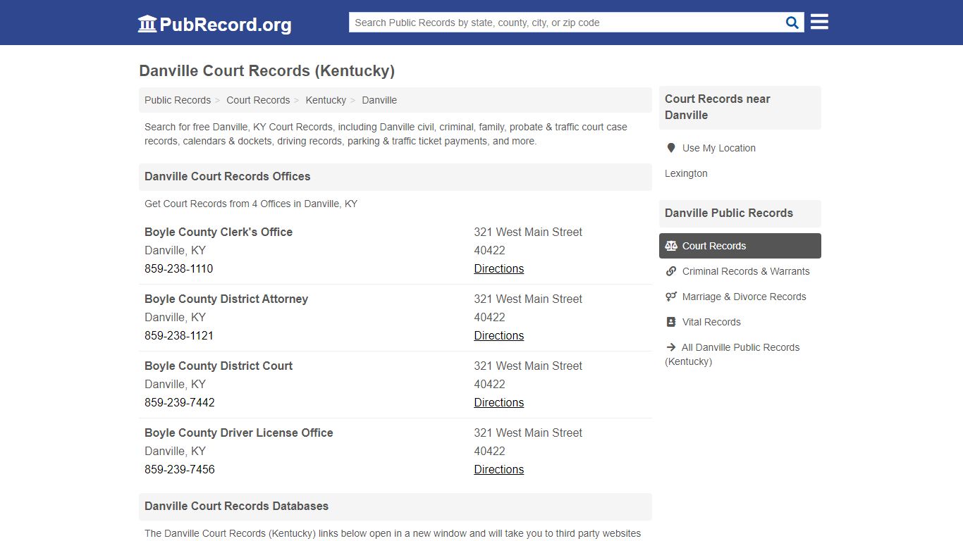 Free Danville Court Records (Kentucky Court Records) - PubRecord.org